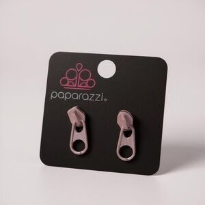 Paparazzi | Blush Pink Zipper Earrings Beach Novelty Vibes